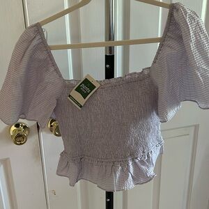 The Pants Store cropped puffed sleeve top size M